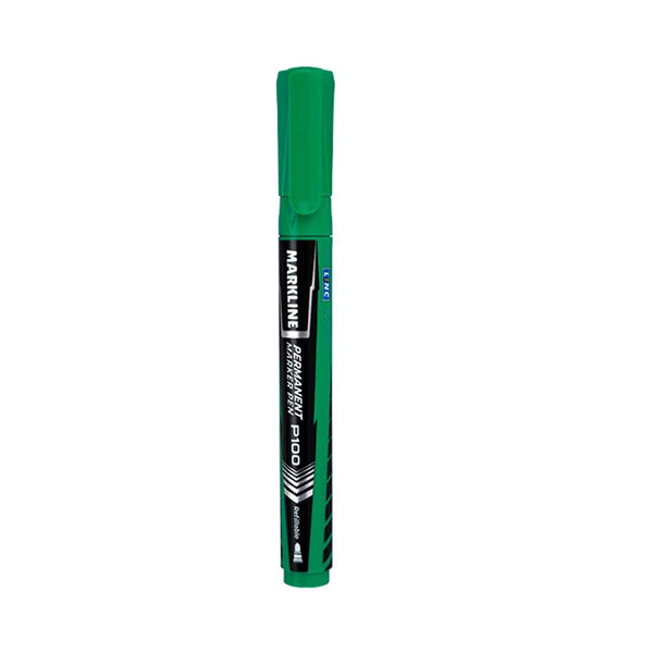 LINC Markline Permanent Marker (Green, Pack of 10)