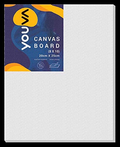 Navneet Youva Cotton White Blank Canvas Boards for Painting, Acrylic Paint, Oil Paint Dry & Wet Art Media 23748 - 8 inch x 10 inch (Pack of 3)