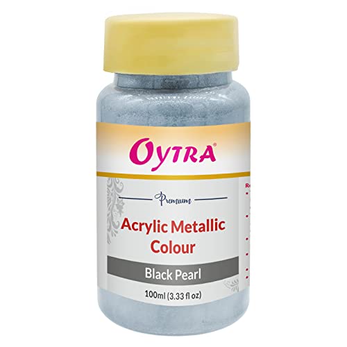 Oytra Black Pearl Metallic Acrylic Color 100 ml Paint Metal Colours for Professionals Artist Hobby Painters DIY Art and Craft Painting Drawings on Canvas