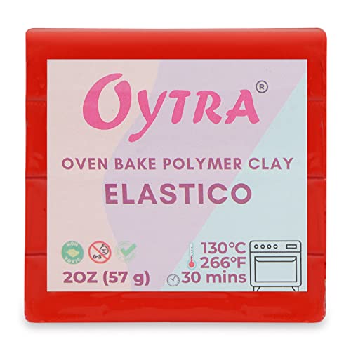 Oytra Polymer Oven Bake Clay 57g for Jewelry Earring Making Elastico Series (Red)
