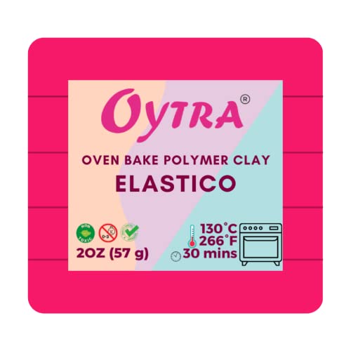 Oytra Polymer Oven Bake Clay 57g for Jewelry Making Elastico Series (Pink)