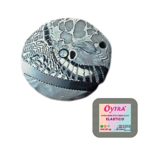 Oytra Polymer Oven Bake Clay 57g for Jewerly Earrings Making ELASTICO SERIES (Light Grey)