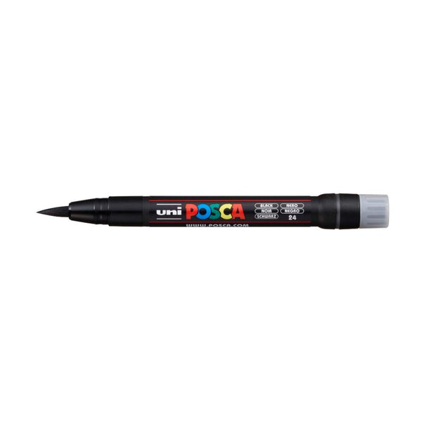 Uniball POSCA Brush Tip Water Based Marker PCF-350 (Silver, Pack of 1)