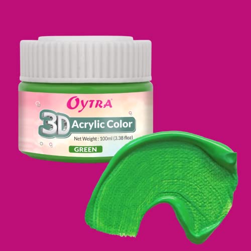 Oytra Green Acrylic Paint Colour 100ml for Painting Drawing on Canvas Wall Poster Board Mandala Diya Glass Grafitti Artists