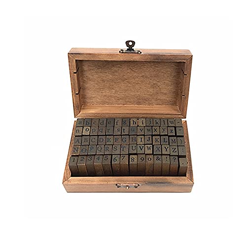 Oytra Rubber Stamps Alphabet Letter Vintage Number Special Characters Wooden ABCD for Journalling Bujo Greeting Card Scrapbooking Artwork