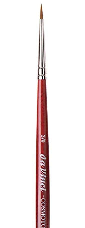 da Vinci Watercolor Series 5580 Cosmotop Spin Paint Brush, Round Synthetic with Red Handle size 3/0
