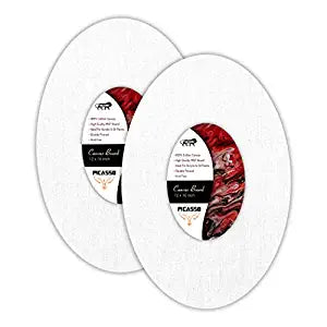 Picasso Primed Cotton Pre Stretched Oval Canvas (12" X 16" (Pack of 2))