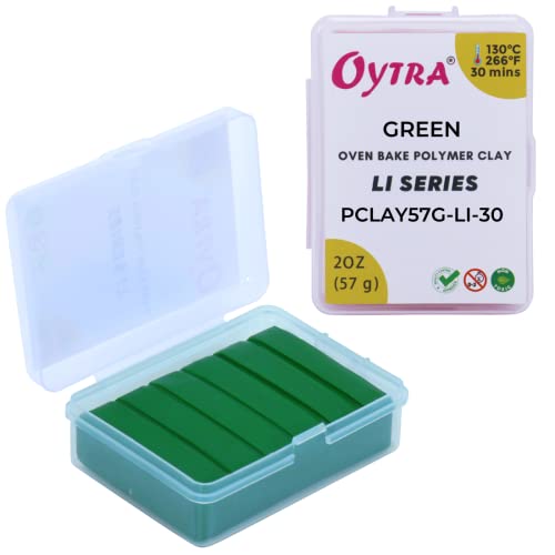 Oytra Green Polymer Oven Bake Clay for Jewelry Earrings Making 57 Grams LI Series