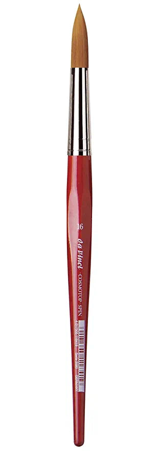 da Vinci Watercolor Series 5580 Cosmotop Spin Paint Brush, Round Synthetic with Red Handle size 16