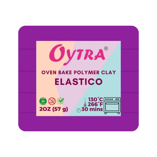 Oytra Polymer Oven Bake Clay 57g for Jewelry Making Elastico Series (Violet)