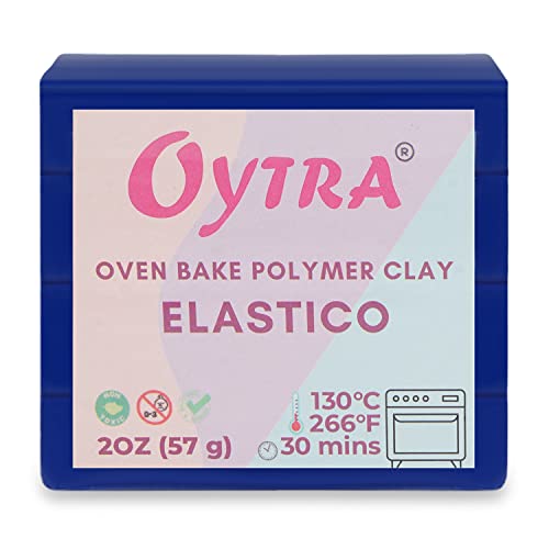 Oytra Polymer Oven Bake Clay 57g for Jewelry Making Elastico Series (Navy Blue)