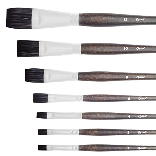 Oytra Flat Paint Brushes 7 Sizes Synthetic Bristles for Oil  Acrylic Gouache Water Color Painting on Canvas