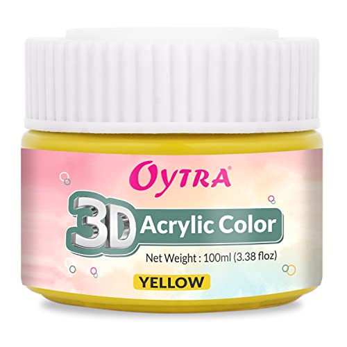 Oytra Yellow Acrylic Paint Colour 100ml for Painting Drawing on Canvas Wall Poster Board Mandala Diya Glass Grafitti Artists