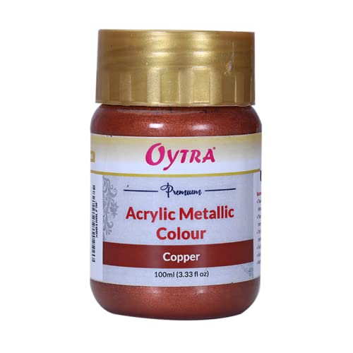 Oytra Copper Metallic Acrylic Color Paint 100 ml Metal Colours for Professionals Artist Hobby Painters DIY Art and Craft Painting Drawings on Canvas
