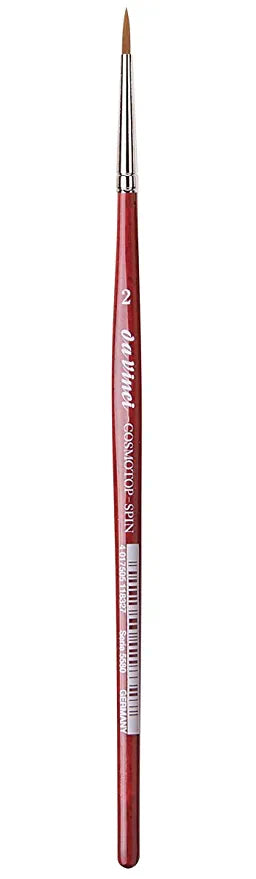 da Vinci Watercolor Series 5580 CosmoTop Spin Paint Brush, Round Synthetic with Red Handle, Size 2