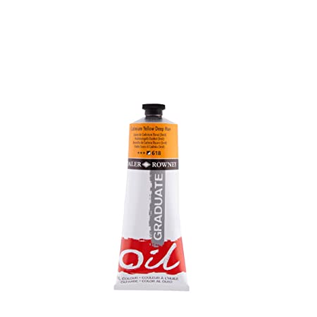 Daler-Rowney Graduate Oil Colour Paint Metal Tube (200ml, Cadmium Yellow Deep Hue-618) Pack of 1