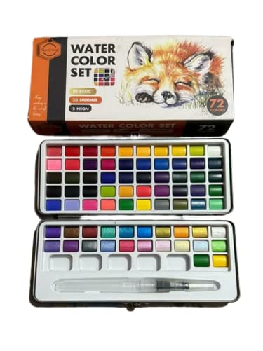 Keep Smiling 72 Colors Solid Pigment Watercolor Paints Set in Metal Box