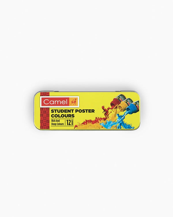 Camel Student Poster Colours- Assorted Tin Pack of 12 Shades in 10ml