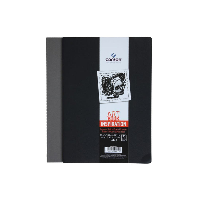Canson Inspiration 96 GSM Light Grain A4 Hardbound Books (Size-21x29.7cm, Black & Dark Grey, 36 Sheets)