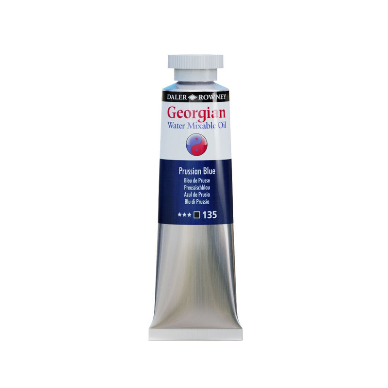 Daler-Rowney Georgian Water Mixable Oil Colour Metal Tube (37ml, Prussian Blue-135), Pack of 1