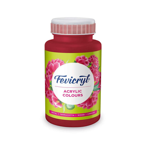Pidilite Fevicryl Acrylic Colour, Maroon Acrylic Paint, 500 ml, Art and Craft Paint, DIY Paint, Rich Pigment, Non-Craking Paint for Canvas, Wood, Leather, Earthenware, Metal