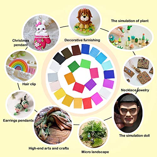 Oytra Polymer Oven Bake Clay 24 Color Set with Jewelry Making Accessories Kit Tools Non Air Dry Plasticine PVC Material DIY Figurines Jewellery Artists Beginners and Professionals