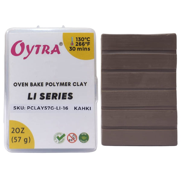 Oytra Khaki Brown Polymer Oven Bake Clay for Jewelry Earrings Making 57 Grams LI Series