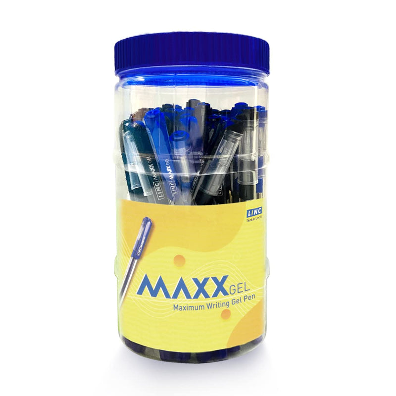 LINC Maxx Lightweight Gel Pen Jar (Blue & Black, 30 Pcs Jar)