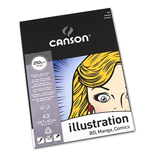 Canson Illustration 250gsm 29.7 x 42 cm, A3 (12 Sheet)