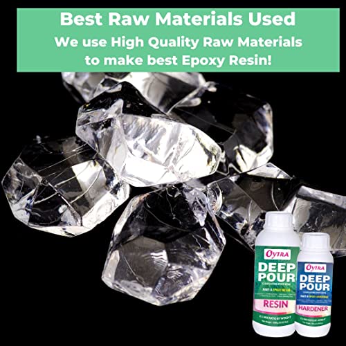 Oytra Epoxy Resin Hardener 2:1 Deep Pour Casting 1.5 Kgs Ultra Clear Transparent Finish for Professionals Table Top and Big Projects DIY Art Craft