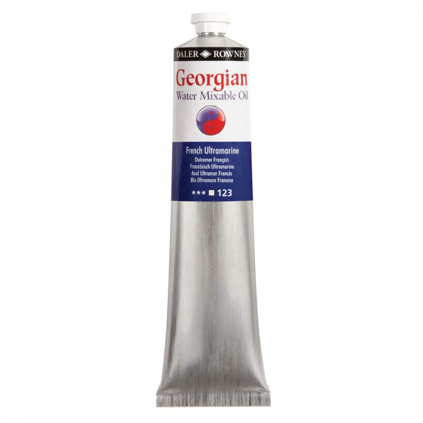 Daler-Rowney Georgian Water Mixable Oil Colour Metal Tube (200ml, French Ultramarine-123) Pack of 1