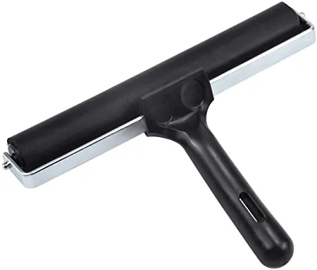 Asint Rubber Roller Brayer Rollers, 8 inch Glue Roller Black Handle for Ink Paint Block Stamping, Printmaking Wallpaper Arts Crafts