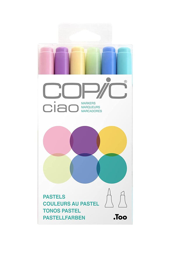 Copic Marker Ciao Markers, Pastels, 6-Pack