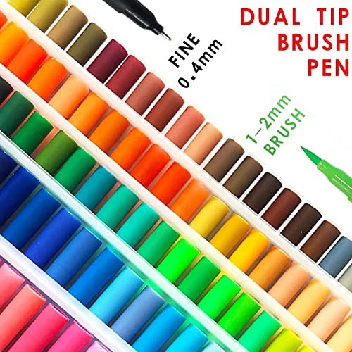 Oytra Brush Pen Set 20 Colors Water Color Painting Sketch Pens with Fl
