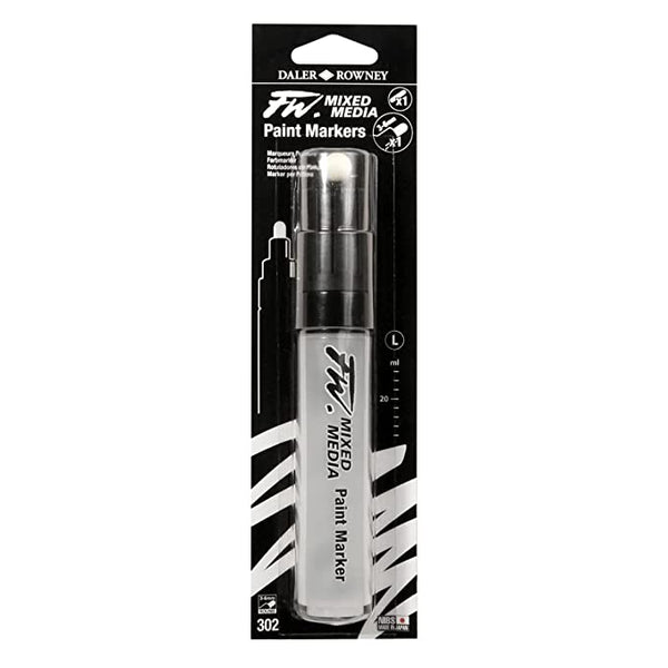 Daler-Rowney FW 3-6mm Mixed Media Paint Marker Set (1 x Large Barrel, Empty Marker, Refillable, Round Nibs, 302 Large)