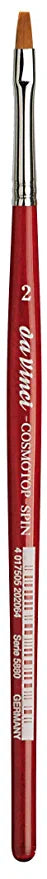 Da Vinci Cosmotop Spin Series 5880 Watercolour Flat Brushes Red Transparent Handle Size 2