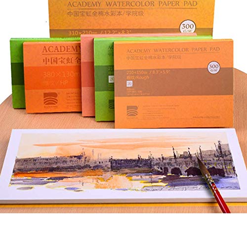 BAOHONG ACADEMY WATERCOLOR PAPER PAD 380X260 MM (14" X 10" INCH)HOT PRESSED