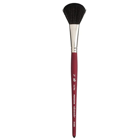 Princeton Series 3950 Velvetouch Luxury Synthetic Blend Brush - Oval Mop - Short Handle - Size: 3/4"