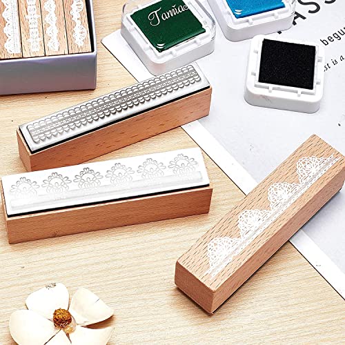 Oytra Lace Style Wood Rubber Stamp for DIY Craft Letters Diary and Craft Scrapbooking Journalling Bujo Artwork