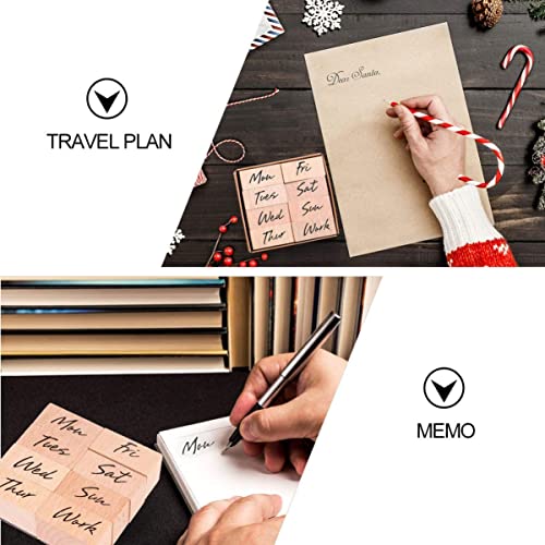Oytra Rubber Stamp Set Monday to Sunday Weekday Diary Stamp Set Mini Wooden Rubber Base for Journaling Bujo Journals Hobby Art Craft Designs