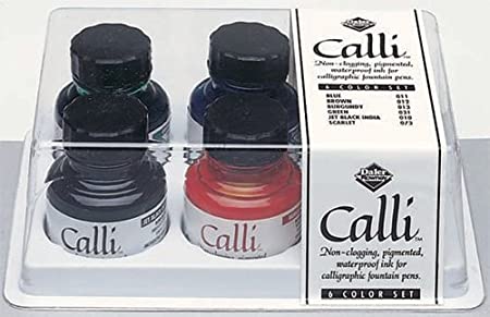 Daler-Rowney Calli Calligraphy Ink Set (6 Bottles x 29.5ml)