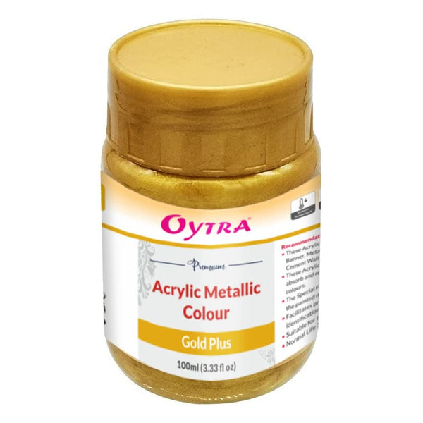 Oytra Golden Metallic Acrylic Color Paint 100ml Colours for Professionals Artist Hobby Painters DIY Art and Craft Painting Drawings on Canvas