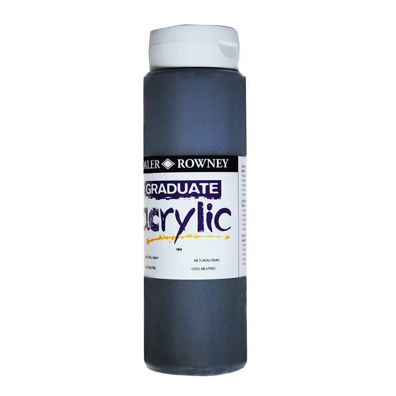 Daler-Rowney Graduate Acrylic Colour Paint Tube (500ml, Neutral Grey-084) Pack of 1