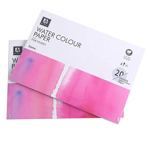 Art Nation Water Colour Paper for Studio 20 Sheets 300GSM ( Acid Free Cold Press ) with Hard Back 300 GSM / 140 lb; Size – A3 (420X297MM cm)