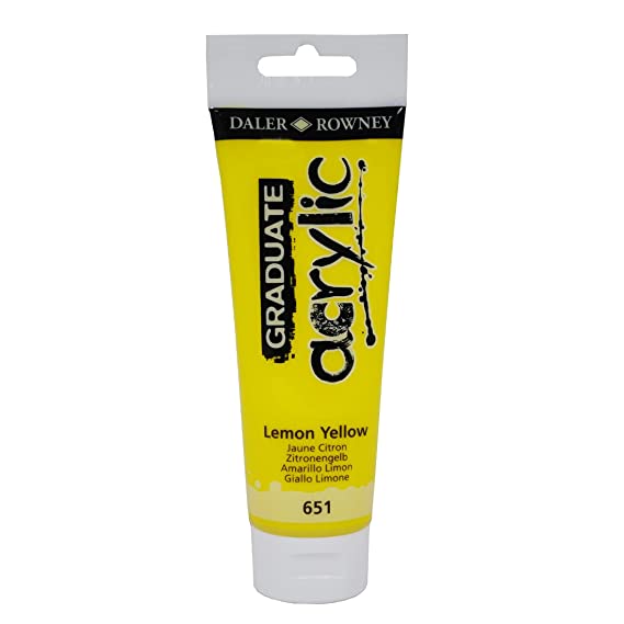 Daler-Rowney Graduate Acrylic Colour Paint Tube (75ml, Lemon Yellow-651), Pack of 1