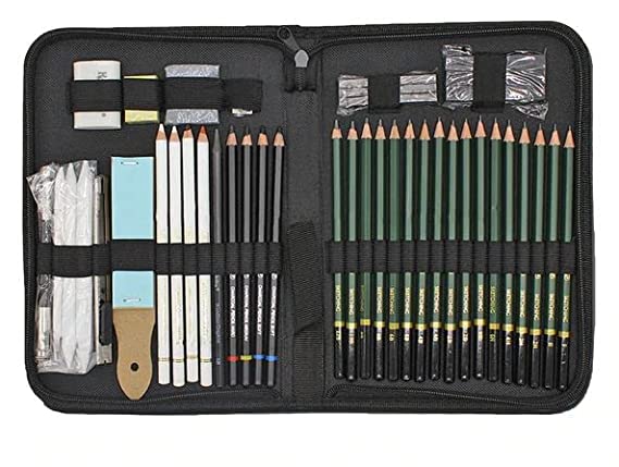 Art Sketching Pencils Drawing Kit with Zippered Carrying Case (42 Pieces)