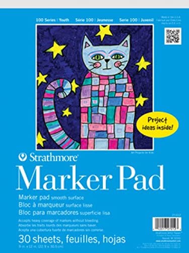 STRATHMORE 100 SERIES PADS FOR AGES 5 AND UP MARKER 30 sheets (9 x 12")