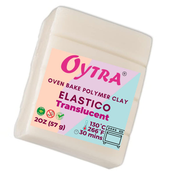 Oytra Translucent Polymer Oven Bake Clay Elastico Series 57g Flexible Clay for Jewelry Making