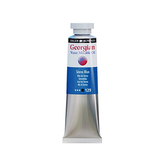 Daler-Rowney Georgian Water Mixable Oil Colour Metal Tube (37ml, Sevres Blue-129), Pack of 1