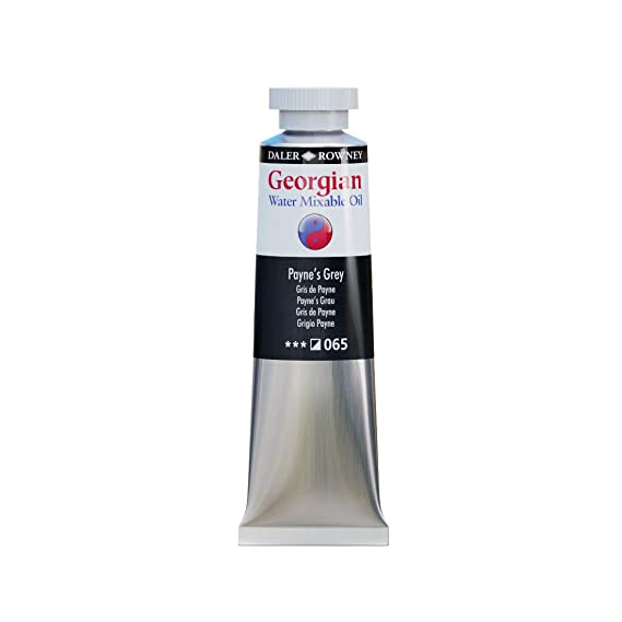 Daler-Rowney Georgian Water Mixable Oil Colour Metal Tube (37ml, Payne’s Grey-065), Pack of 1